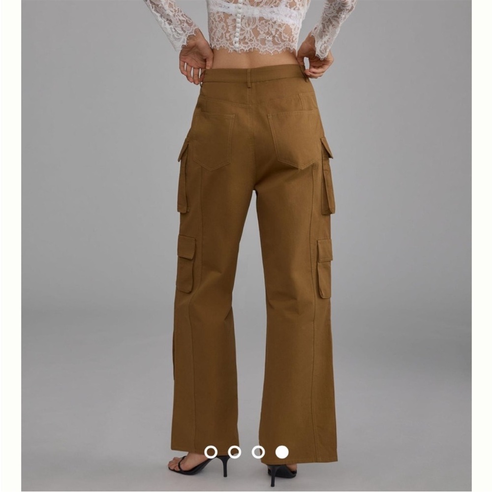 Anthropologie Molly King x Bayse wide Leg Loose Cargo Pants Army Olive Green M - Picture 5 of 14